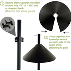 Squirrel Proof Baffle, Protecting outside Pole Bird Feeders and Bird Houses, Hang Mount Raccoon and Squirrel Guard Stopper for Shepherd Hooks, 12Inch