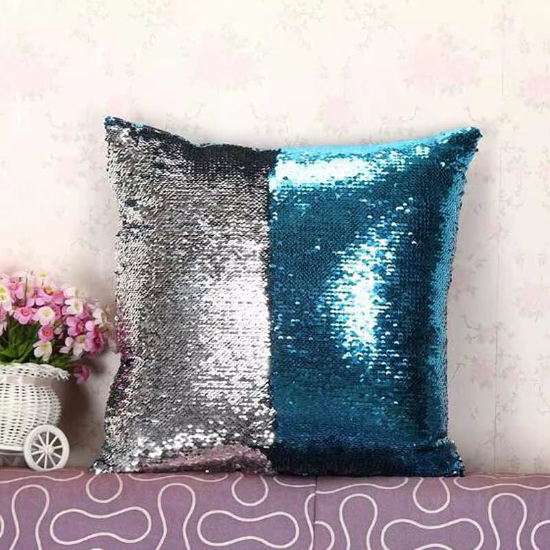 Mermaid Pillows Two Tone Sequins Throw Pillow Cushion Case DIY Case Double Sides Decorative Pillows FBE3