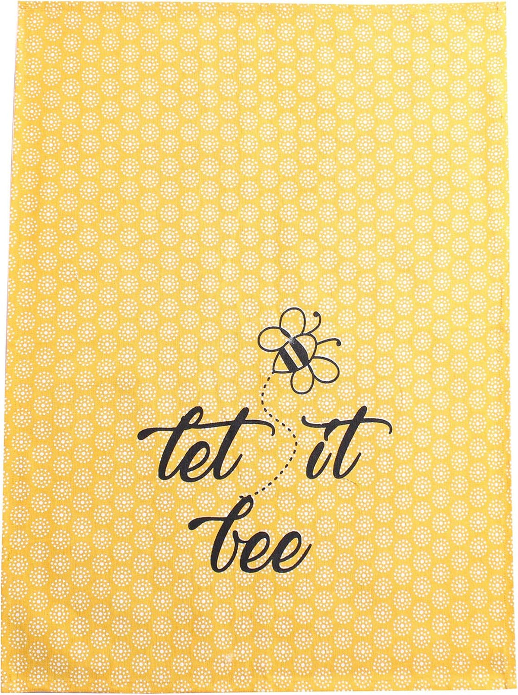 Cotton Kitchen Towels Set of 4 - Absorbent Dish Towels Set | Tea Towels | Bar Towels | Bee Grey Yellow Kitchen Dish Towels - Multi Purpose Kitchen Linen, Drying Dish Hand Towels 20X28