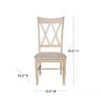 Unfinished Wood Double X-Back Dining Chair (Set of 2)