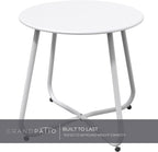 Outdoor Side Table 18-Inch round End Table Accent Table for Bistro Balcony Apartment White