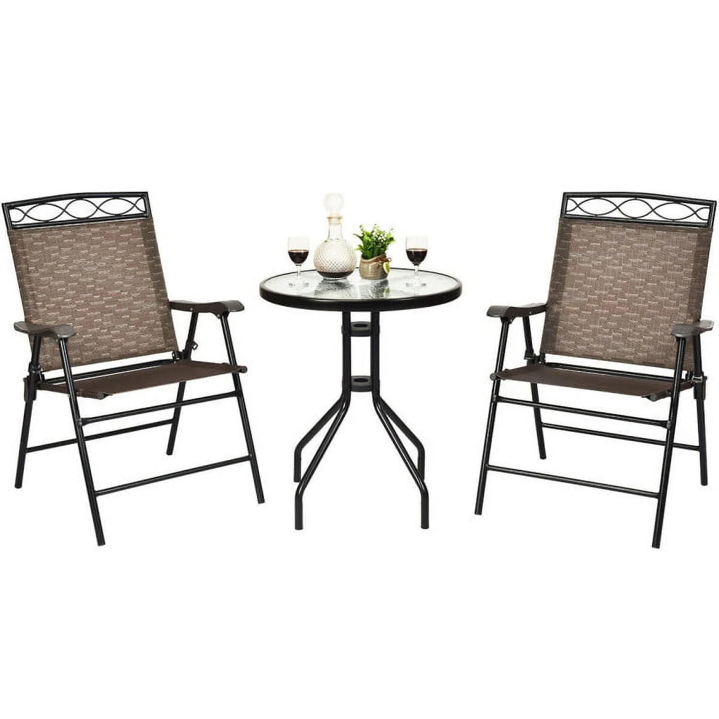 Patio Dining Set with Patio Folding Chairs and Table, Outdoor Patio Furniture Set