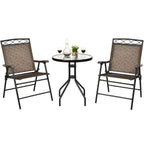 Patio Dining Set with Patio Folding Chairs and Table, Outdoor Patio Furniture Set