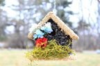 Edible Birdhouse - Birdseed Bird Feeder, Wooden Birds House Covered in Wild Bird Food, Squirrel Resistant Birds Feeders for outside Hanging, Watching Gift for Garden Lovers, (SL)