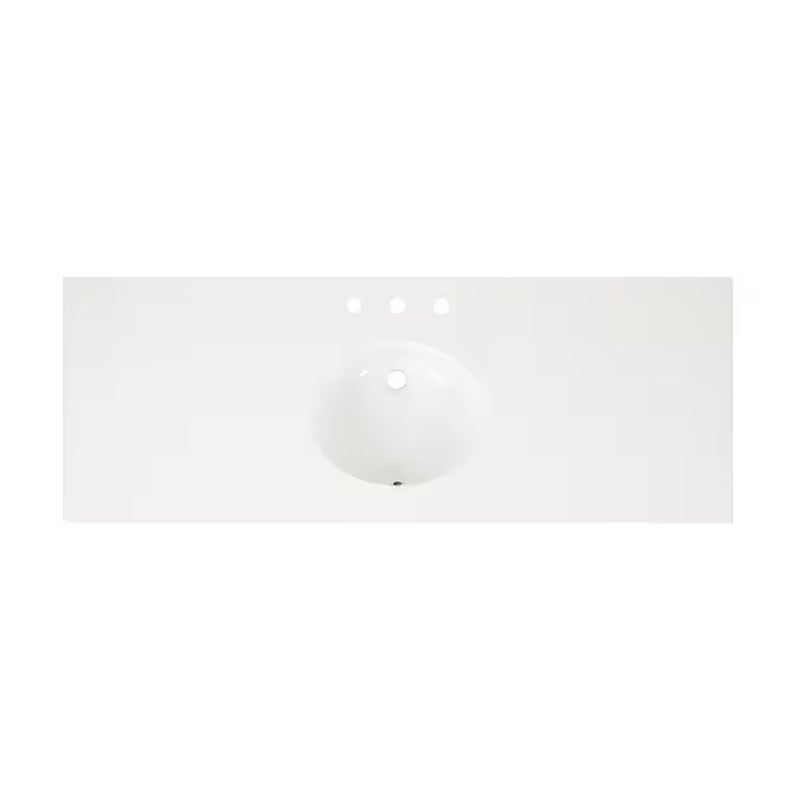 Telluride 60-In Distressed Pine Undermount Single Sink Bathroom Vanity with White Quartz Top