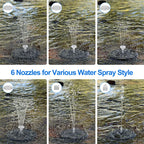 Solar Fountain Outdoor Floating Solar Garden Water Fountain Pool Pond Bird Bath Solar Powered Fountain Waterfall Water Pump Led