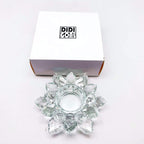 Crystal Lotus Candle Holders 4.75 Inches Activity Tealight Holders Pillar Holders 2Pcs for Home Decoration Party Wedding Decoration (2)