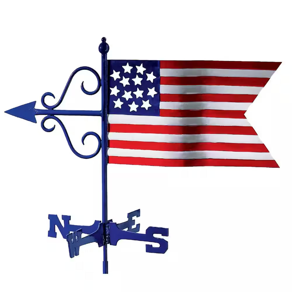 Americana Flag Garden Weathervane - with Garden Pole
