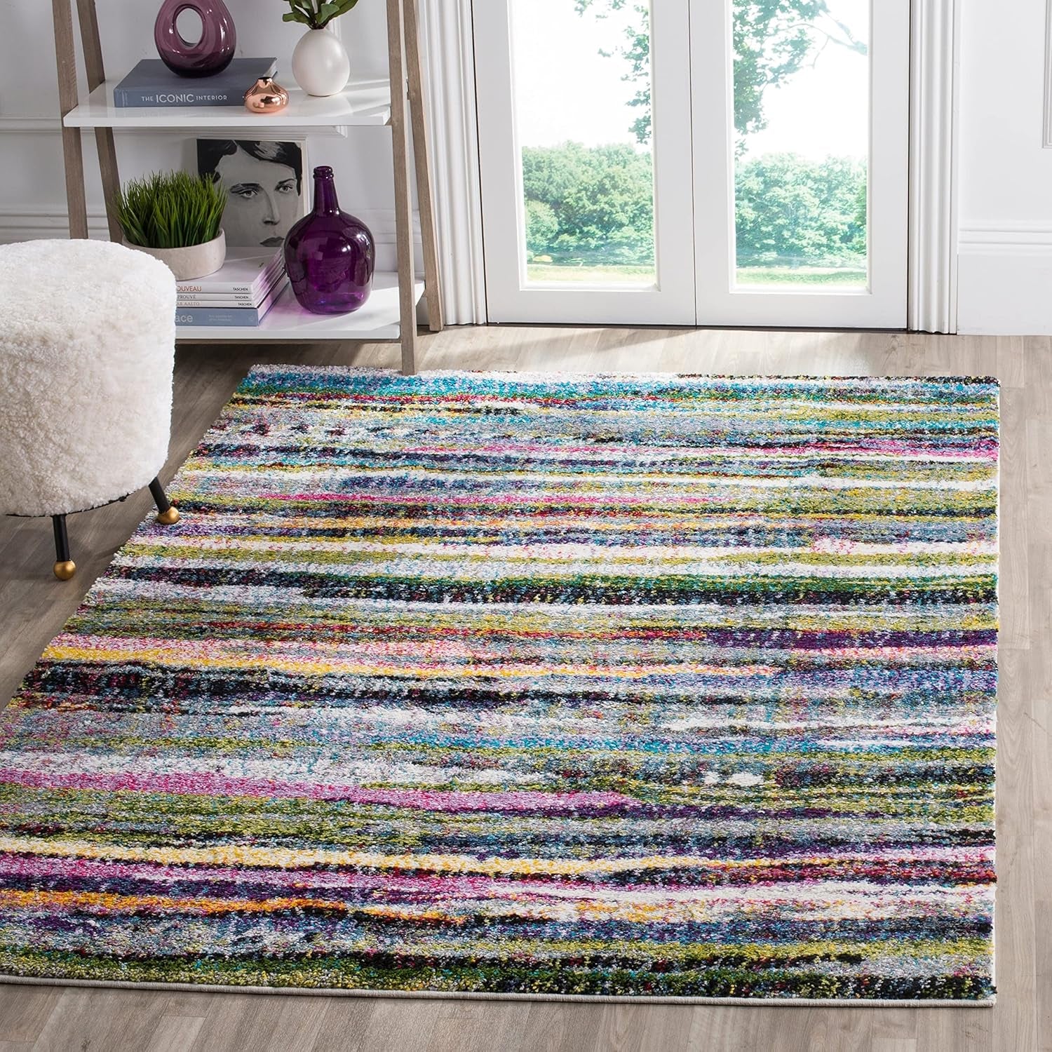 Fiesta Shag Collection Area Rug - 9' X 12', Multi, Modern Abstract Design, Non-Shedding & Easy Care, 0.5-Inch Thick Ideal for High Traffic Areas in Living Room, Bedroom (FSG367M)