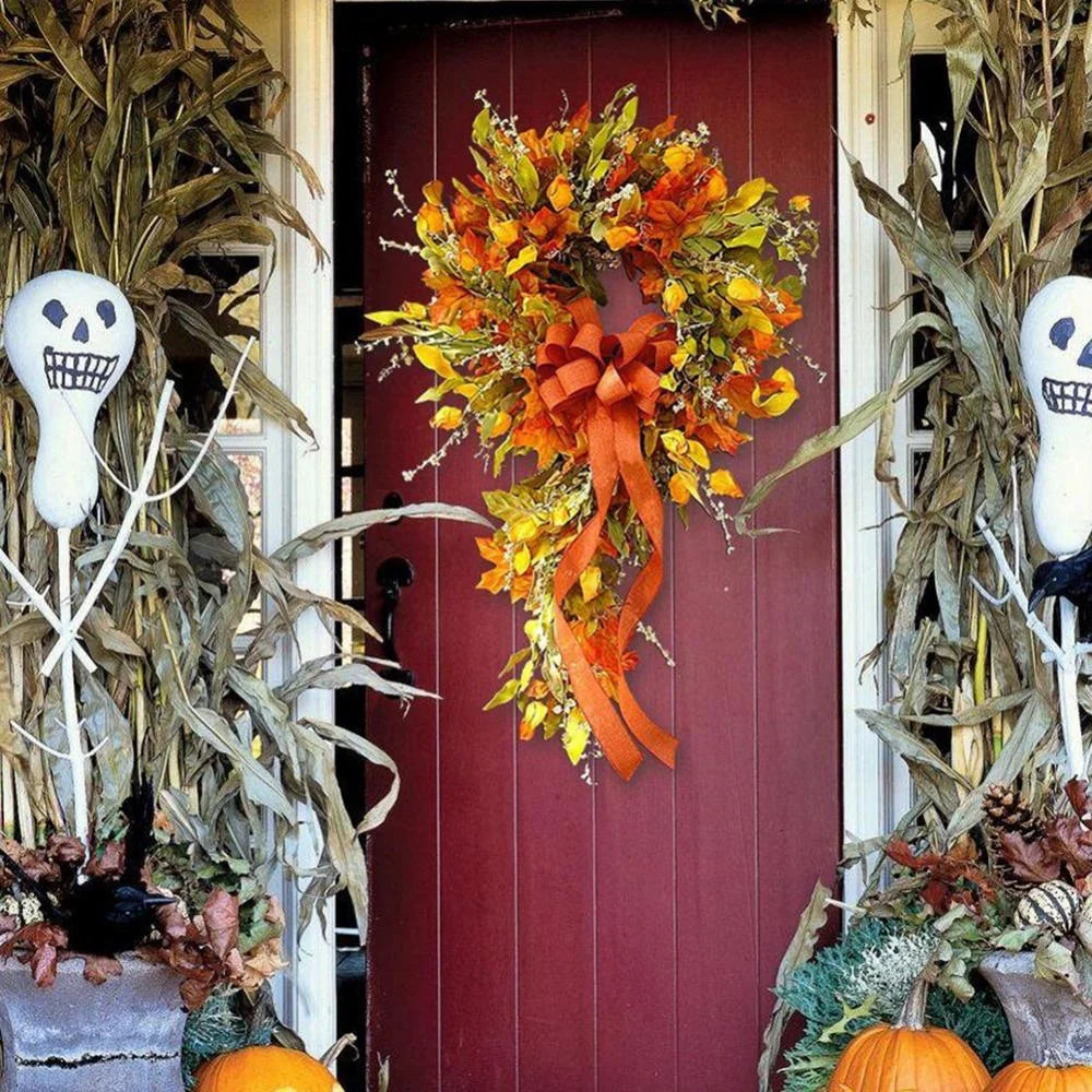 23 Inch Artificial Autumn Fall Wreath Fall Door Wreaths Autumn Wreath Fall Wreaths Farmhouse Wreaths Thanksgiving Decor for Front Door