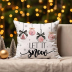 Kithomer Pink Christmas Decorations Pillow Covers 20X20 Set of 4 Polka Dots S...