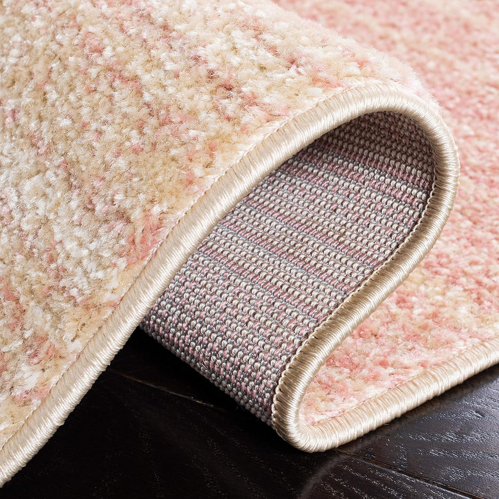 Adirondack Collection Runner Rug - 2'6" X 8', Pink & Ivory, Modern Ombre Design, Non-Shedding & Easy Care, Ideal for High Traffic Areas in Living Room, Bedroom (ADR142U)