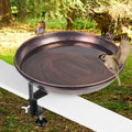 Deck Mounted Bird Bath Metal Birdbath Bowl Unheated with Lightweight Detachable