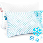 Temperature Queen Pillows Set of 2, Regulating and Adjustable Soft Memory Foam Cooling Bed Pillows Queen Size Pillows Set of 2, 20" X 30"