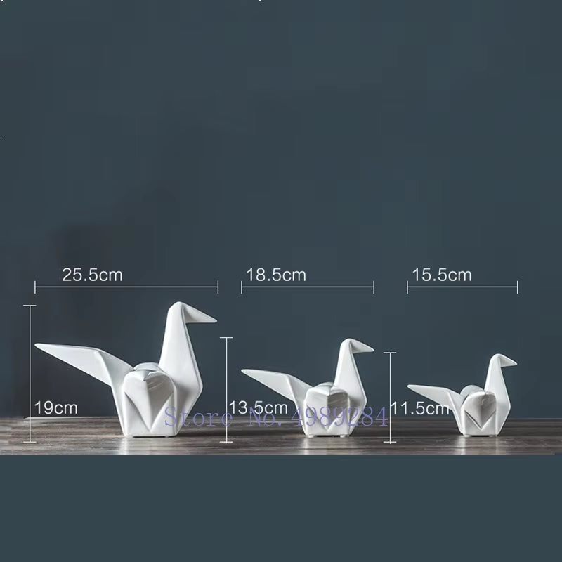 Modern Home Ceramics Thousand Paper Cranes Origami Abstract Handicraft Furnishings Children'S Room Decoration Accessories