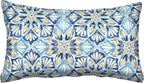 Outdoor Lumbar Toss Pillow Set, 20" W X 12" L, Beryl Pacific Blue Outdoor Pillows