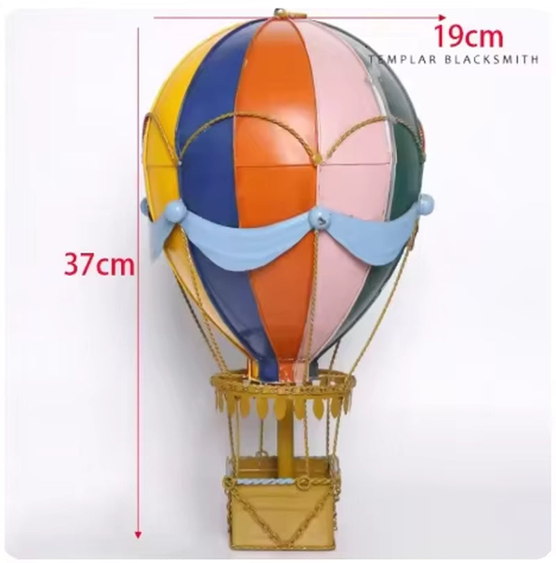 19Th Century European Retro Wrought Iron Hot Air Balloon Model Hotel Store Hanging Ornaments Crafts Home Furnishings Decoration
