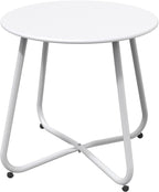 Outdoor Side Table 18-Inch round End Table Accent Table for Bistro Balcony Apartment White
