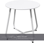 Outdoor Side Table 18-Inch round End Table Accent Table for Bistro Balcony Apartment White