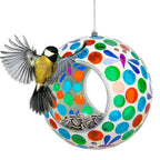 Dragonfly Dreams Glass Mosaic Fly-Through Hanging Bird Feeder