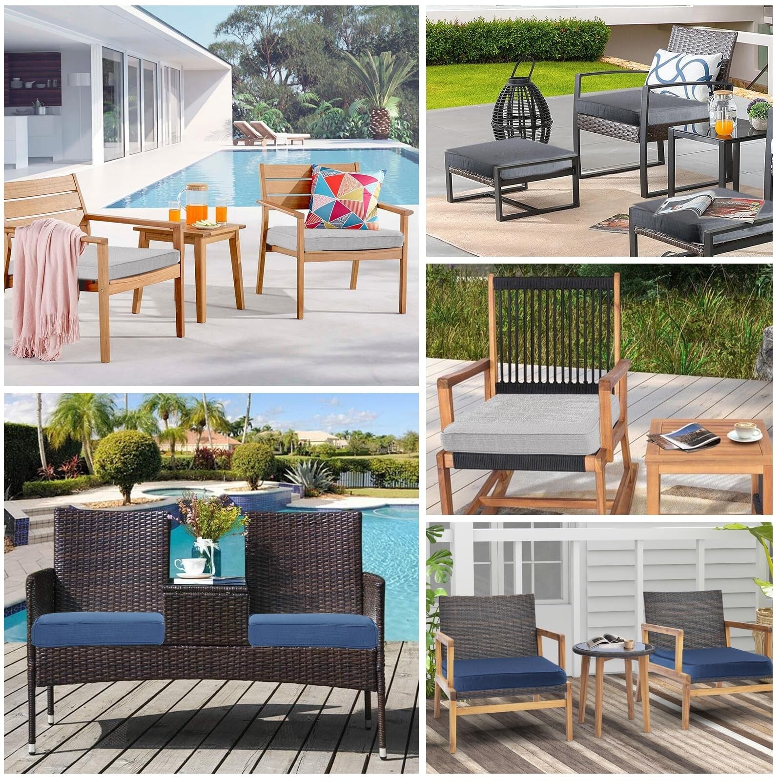 Outdoor Chair Cushions for Patio Furniture, Patio Chair Cushions, Waterproof ...