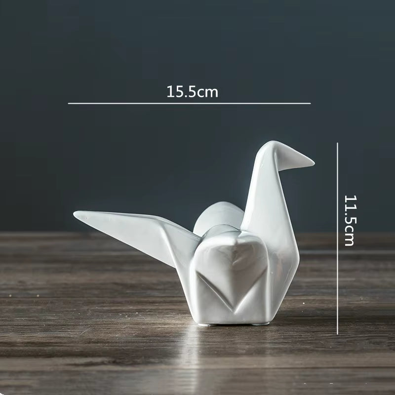 Modern Home Ceramics Thousand Paper Cranes Origami Abstract Handicraft Furnishings Children'S Room Decoration Accessories