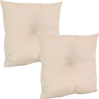 Tufted Indoor and Outdoor Decorative Throw Pillows - 19-Inch Square Patio Cushions Set of 2 - Weather-Resistant Polyester - Beige