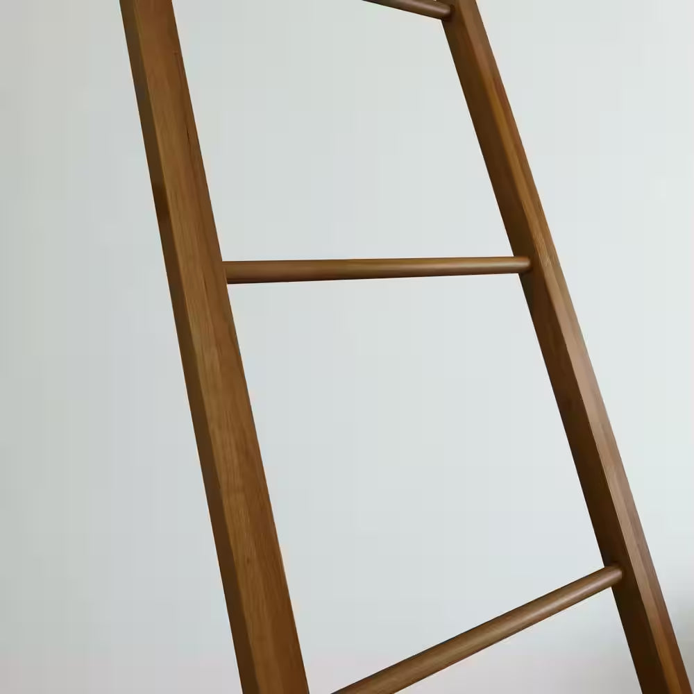Natural 100% Solid American Cherry Decorative Ladder Shelving Unit (19 In. W X 1.75 In. D X 80 In. H)