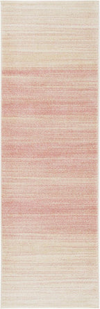 Adirondack Collection Runner Rug - 2'6" X 8', Pink & Ivory, Modern Ombre Design, Non-Shedding & Easy Care, Ideal for High Traffic Areas in Living Room, Bedroom (ADR142U)