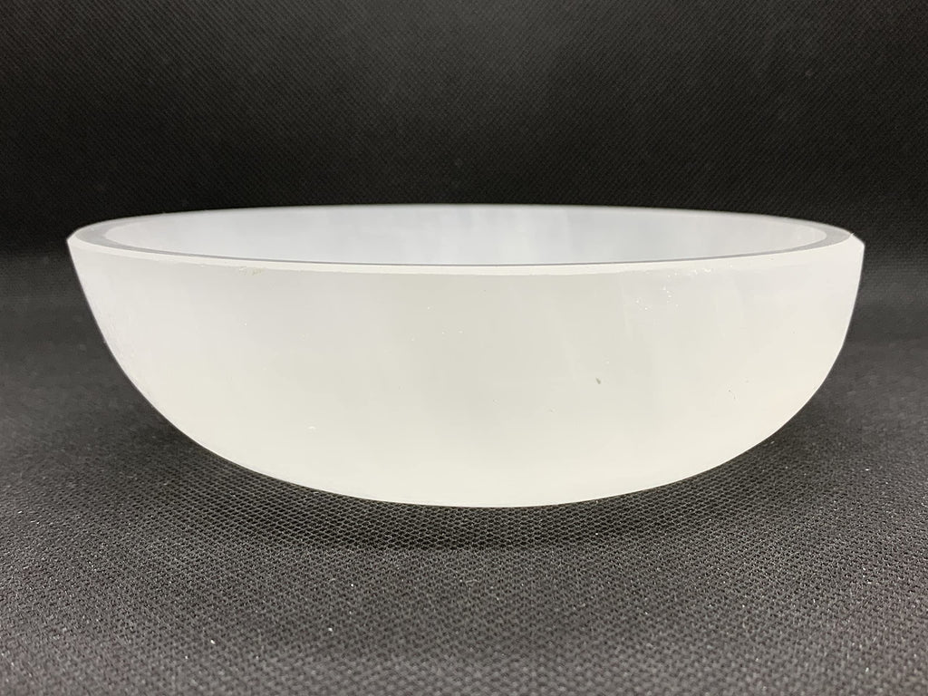 Extra Large Selenite Bowl, 6" Gemstone Carved Selenite Crystal Charging Bowl,...