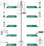 Bird Feeding Station,A Set with 6 Bird Feeders Hanging,Bird Feeder Poles Kit Premium Bird Bath for Attracting Wild Birds,Black