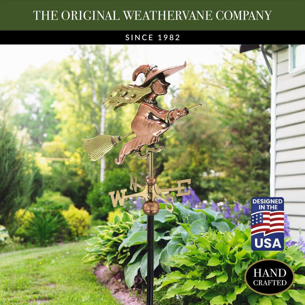 Witch Garden Weathervane - Pure Copper with Garden Pole