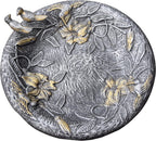 5131AP Antique Pewter Hummingbird Design Aluminum Birdbath, Silver