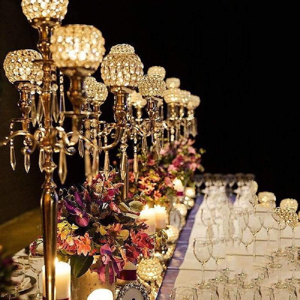 25" Tall Candelabra Chandelier Crystal Votive Candle Holder Wedding Centerpiece