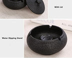 Ceramic Holder Decor Jar Holder Home Jar Decor with Lid for Home Office Decoration Anti-Skid Ceramic Taichi Black