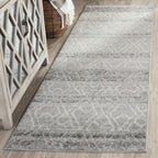Adirondack Collection Runner Rug - 2'6" X 6', Silver & Ivory, Distressed Design, Non-Shedding & Easy Care, Ideal for High Traffic Areas in Living Room, Bedroom (ADR124B)