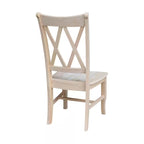 Unfinished Wood Double X-Back Dining Chair (Set of 2)