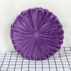 Velvet Pleated round Pumpkin Throw Pillow for Couch Floor Home Decor Cushion Coussin Home Decor Sofa Chair Bed Car Cojin 33Cm