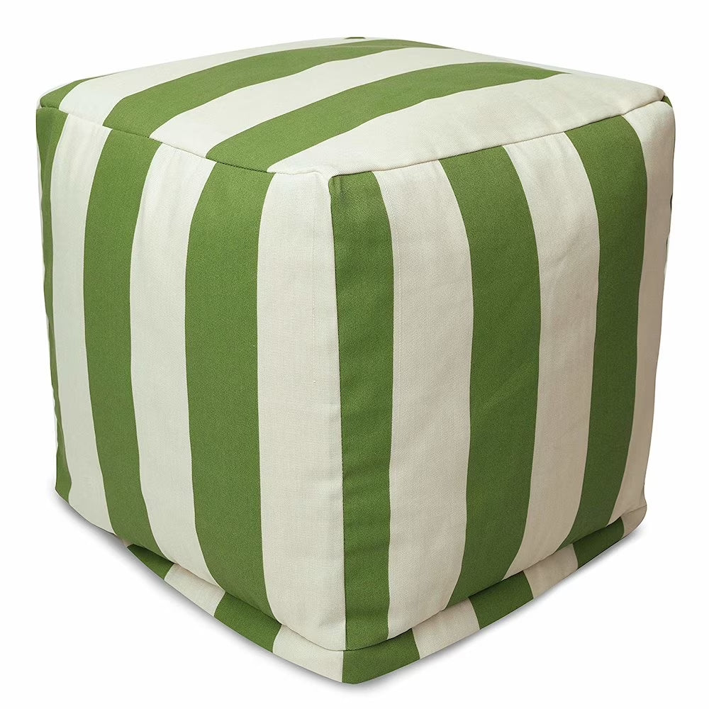 Goods Cube Pouf Vertical Stripe Sage