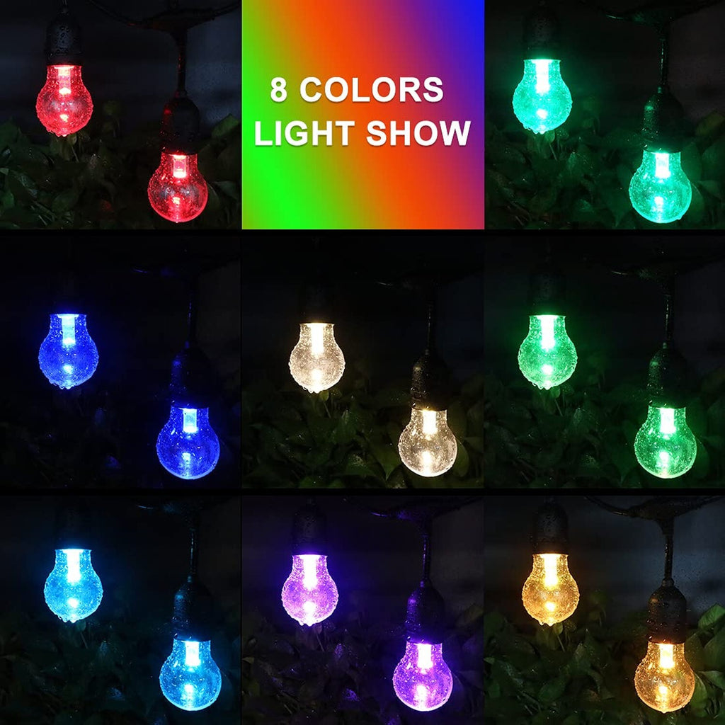 Ipstank 48FT Outdoor Patio Lights Color Changing, RGB LED String Lights with ...