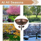 13 In. Diameter Metal Bird Bath with Removable Bowl and Stable Stake Easy Clean for Garden Yard Decor