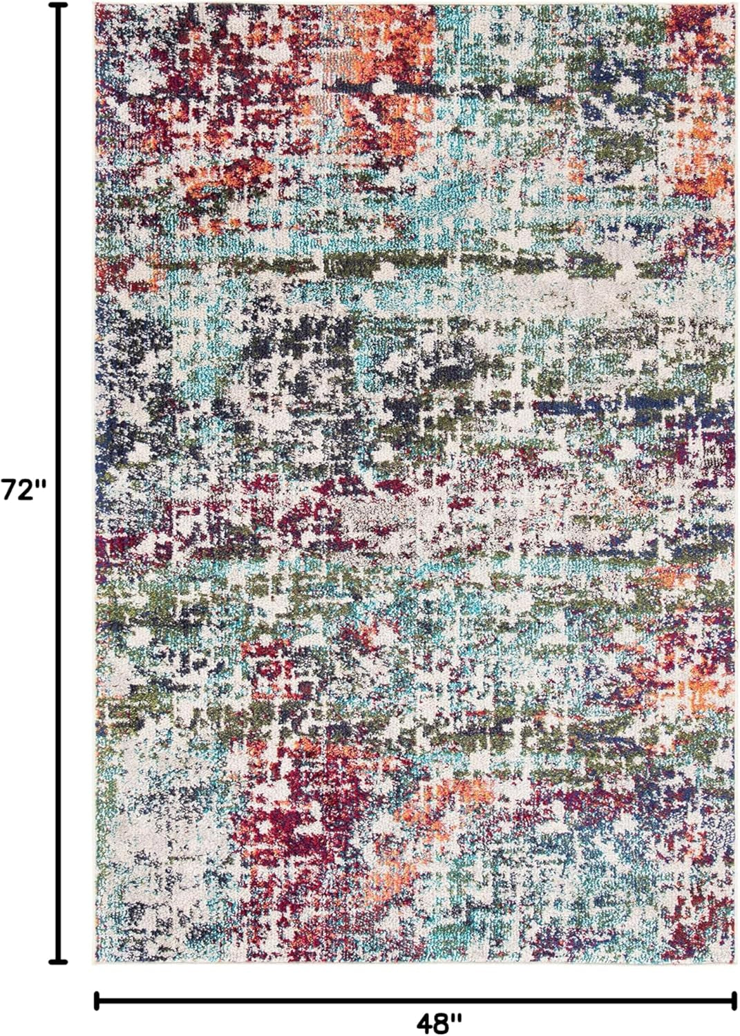 Madison Collection Accent Rug - 4' X 6', Blue & Green, Modern Abstract Design, Non-Shedding & Easy Care, Ideal for High Traffic Areas in Entryway, Living Room, Bedroom (MAD469A)