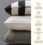 Outdoor Lumbar Pillow 2-Pack, 22 X 12, Stripe Pine Green Throw Pillows for Patio Furniture