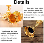 Gold Candlestick Holders Set of 2 Taper Candle Holders Deluxe Ornate Candle Holders for Shabbat Taper Candles, Candle Centerpiece, Wedding Candles, Christmas Candle 7.4Inch