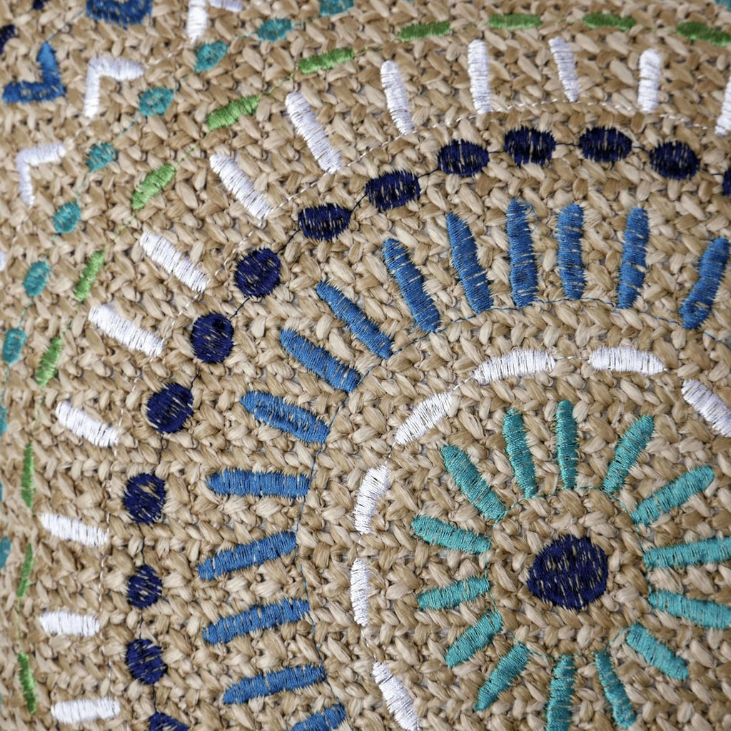 Outdoor Square Toss Pillow Set, 17" H X 17" L, Raffia Medallion Poolside Outdoor Pillows