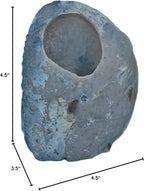 Agate Geode Tealight Holder - Handcrafted Blue Candle Holder for Living Room, Dining Table & Gifting - Reflective Ambiance, Positive Energy, Stress Reliever - Blue