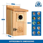 2-Pack Wood Bird Houses for outside Clearance with Copper Guard, Cedar Bird House Outdoor, Bluebird Assembly Required