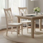 Unfinished Wood Double X-Back Dining Chair (Set of 2)