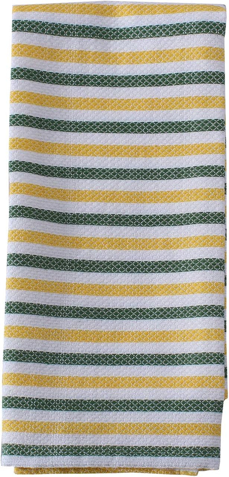 Lemon Yellow Printed Cotton Kitchen Towel Set - Absorbent Multi Purpose Kitchen Linen - 4 Drying Dish Hand Towels 20X28