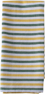 Lemon Yellow Printed Cotton Kitchen Towel Set - Absorbent Multi Purpose Kitchen Linen - 4 Drying Dish Hand Towels 20X28